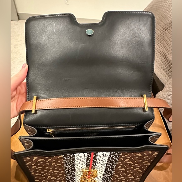 Burberry Bridle Brown Monogram Small E-Canvas TB Shoulder/Crossbody Bag - Picture 7 of 10